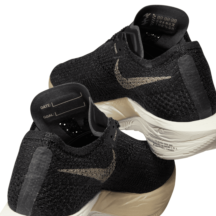 Nike ZoomX VaporFly Next% 3 'Black Metallic Gold Grain' (W) Angle 7