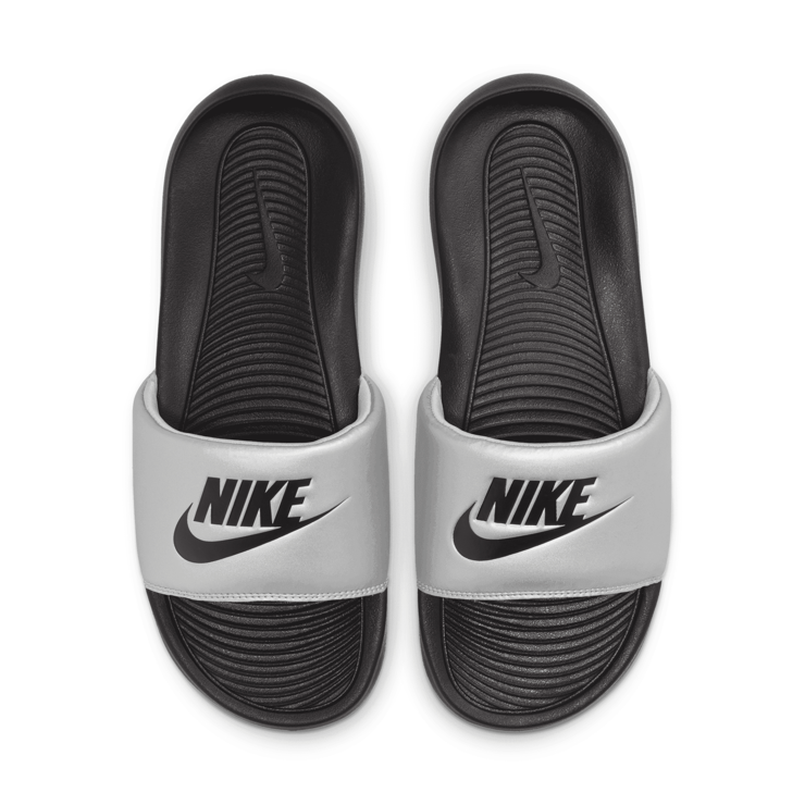 Nike Victori One Slide 'Black Metallic Silver' (W) Angle 2