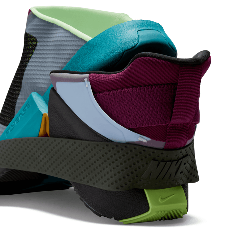 Nike GO FlyEase 'Black Lime Glow' Angle 8