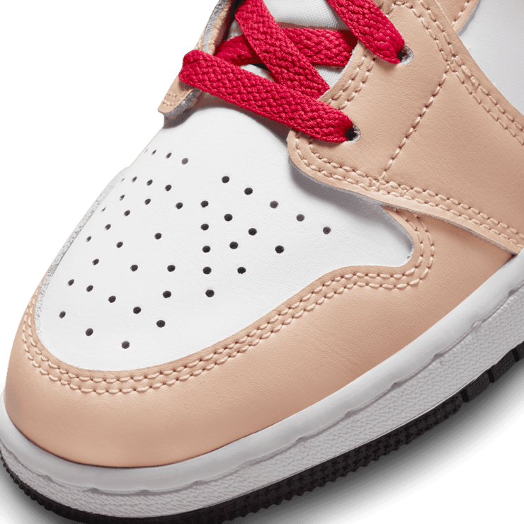 Jordan 1 Mid Beige Red (GS) Angle 4