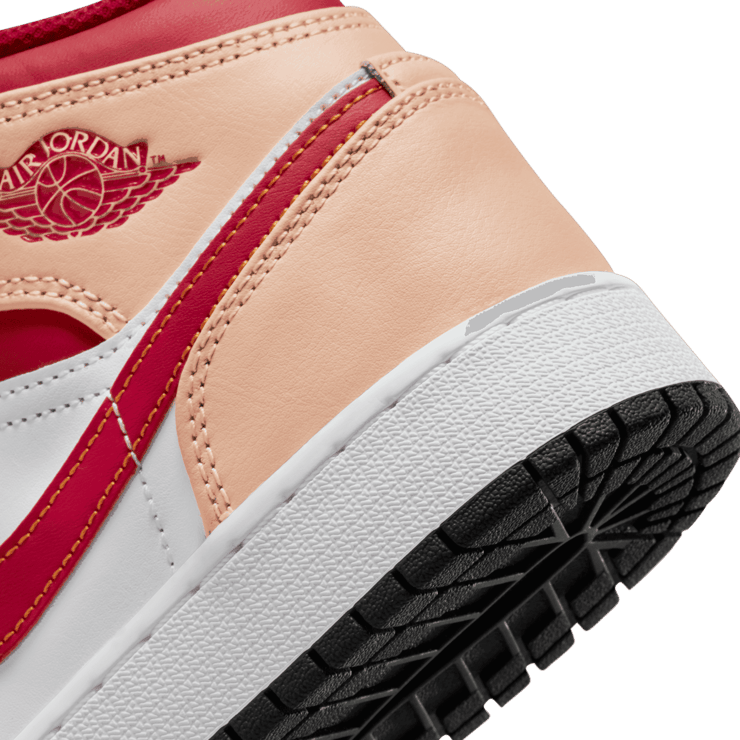 Jordan 1 Mid Beige Red (GS) Angle 5