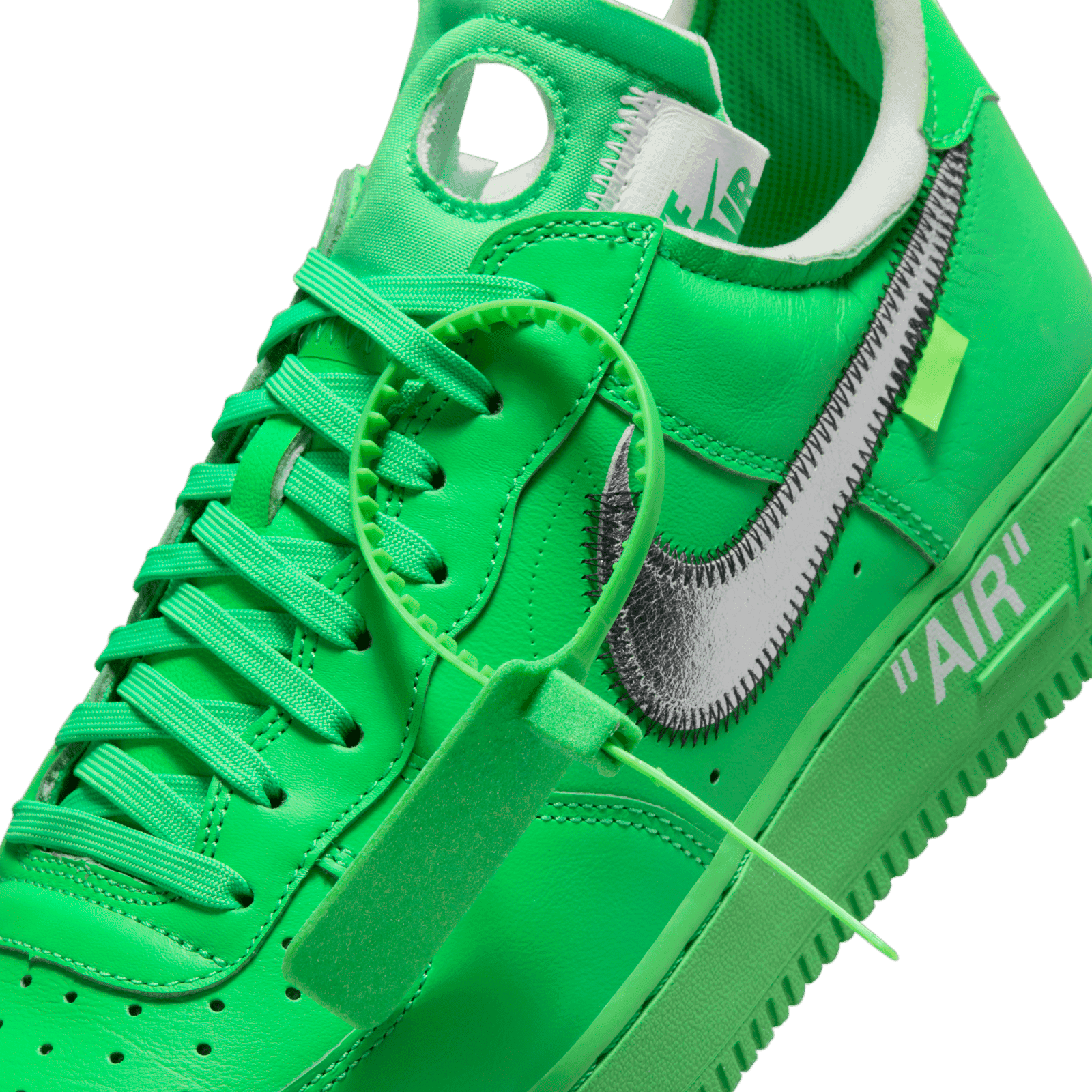 off white air force ones green