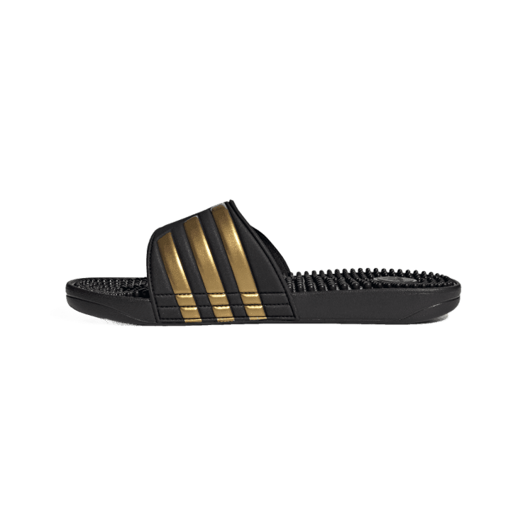 adidas Adissage Slides 'Black Gold Metallic' Angle 4