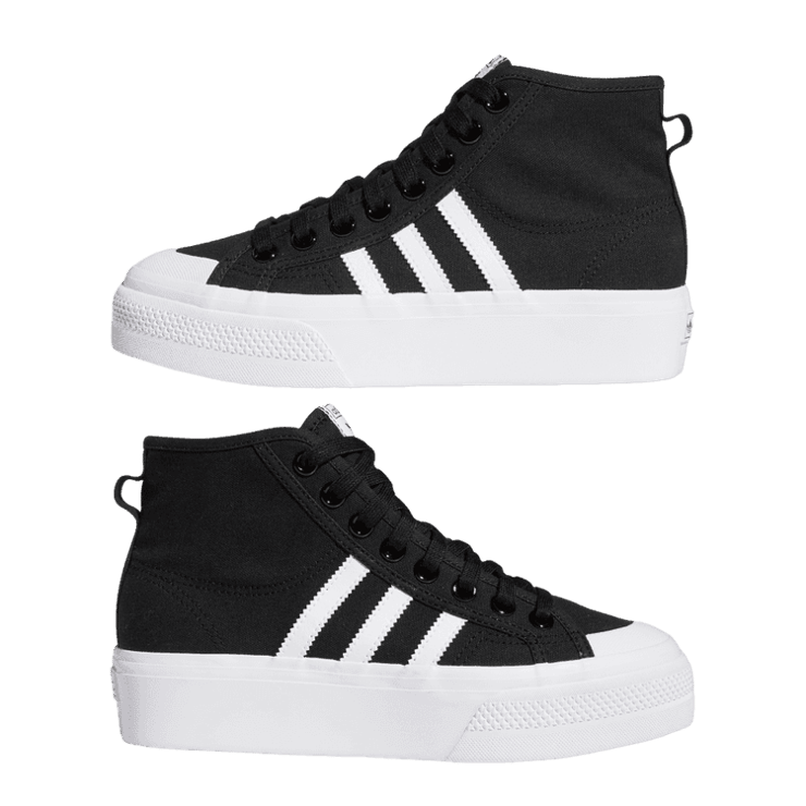adidas Nizza Platform Mid 'Core Black White' (W) Angle 5