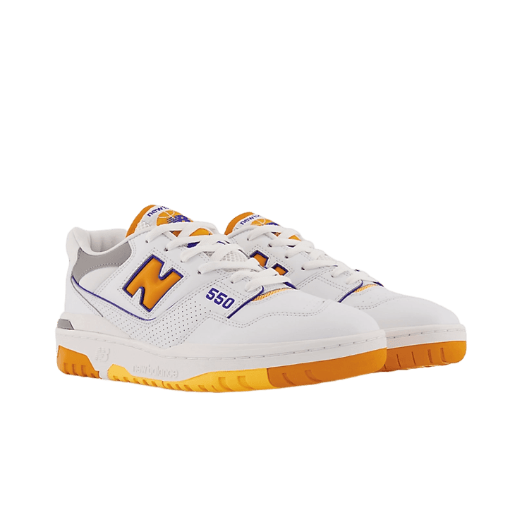 New Balance 550 Lakers White Gold Angle 1