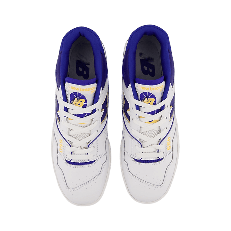 New Balance 550 Lakers White Purple Angle 0