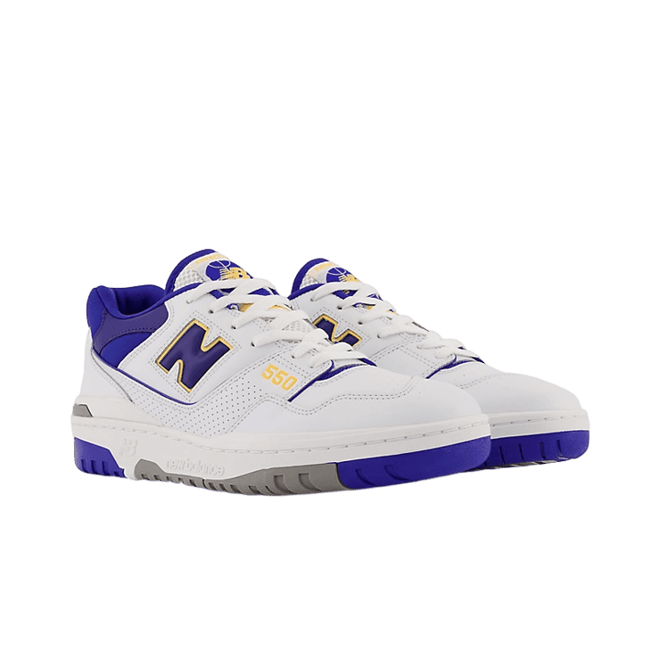 New Balance 550 Lakers White Purple Angle 1