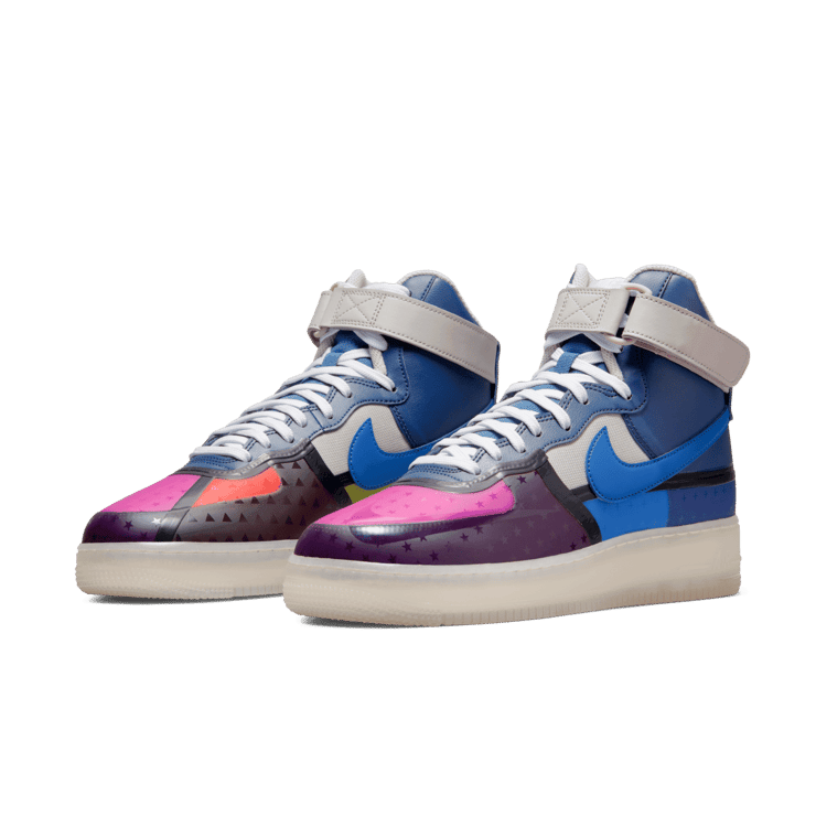 Nike Air Force 1 High '07 Premium Thunder Blue Pink Prime Angle 2