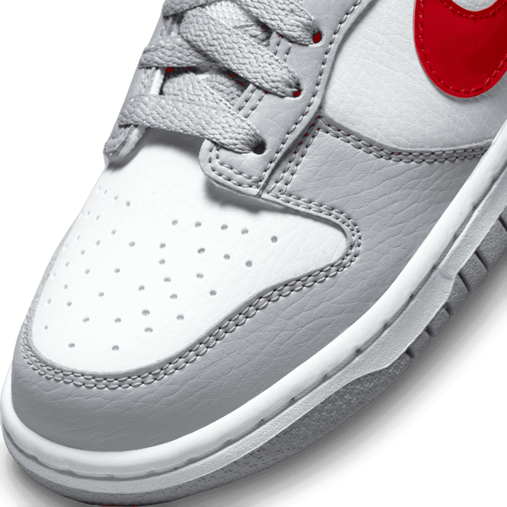 Nike Dunk Low White Grey Red (GS) Angle 4