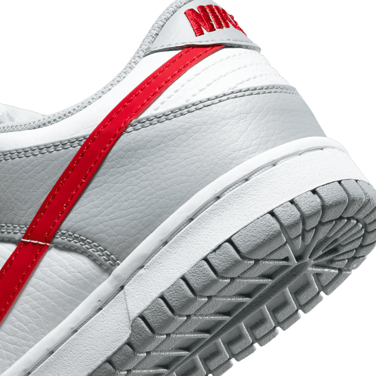 Nike Dunk Low White Grey Red (GS) Angle 5