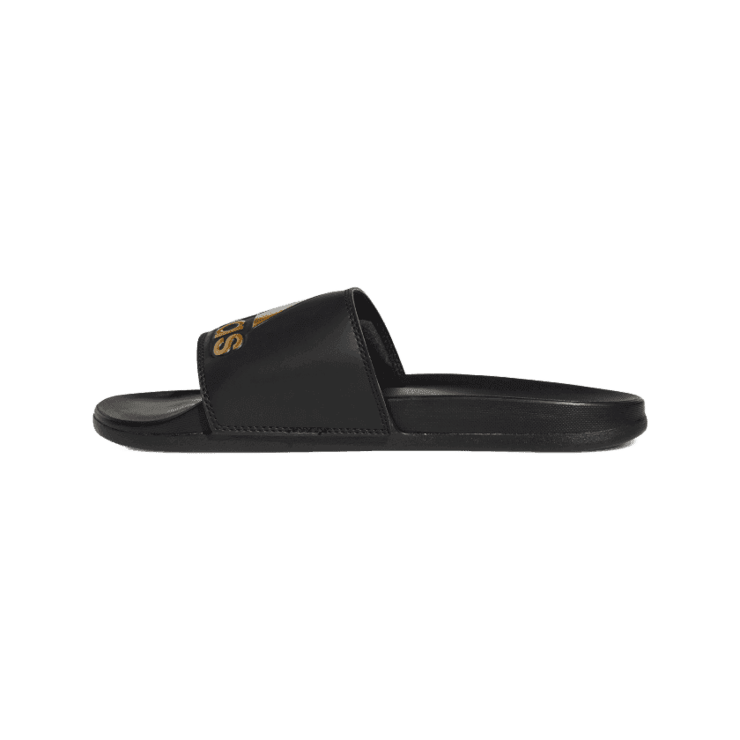 adidas Adilette Comfort Slide 'Black Gold Metallic' Angle 4