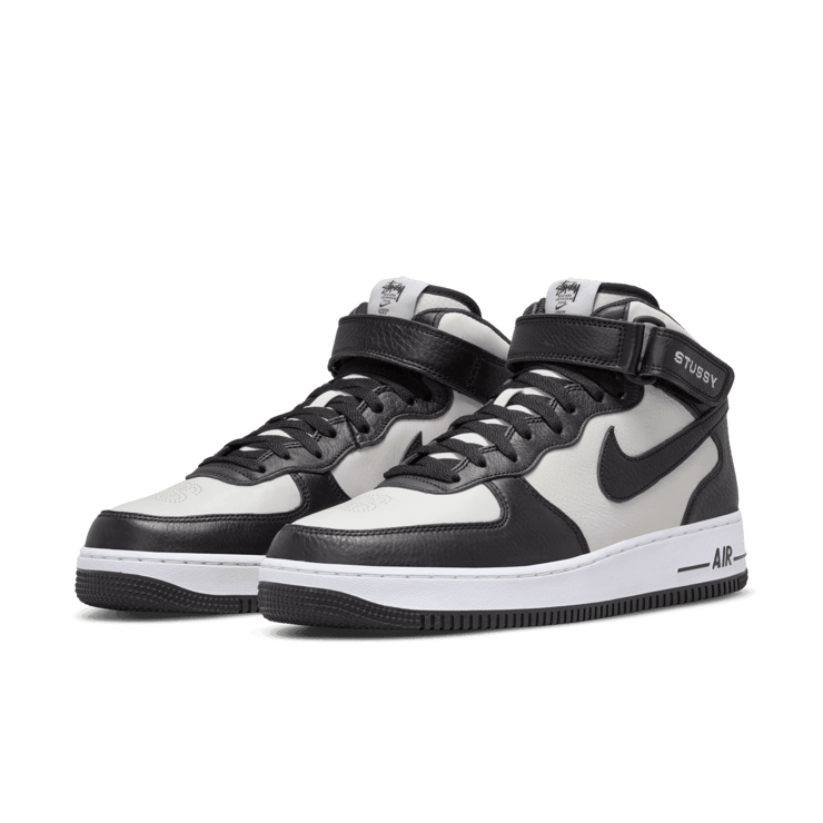 Nike Air Force 1 Mid Stussy Grey Black Angle 2