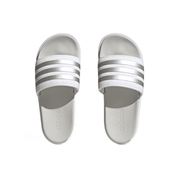 adidas Adilette Platform Slide 'White Zero Metallic' (W) Angle 0