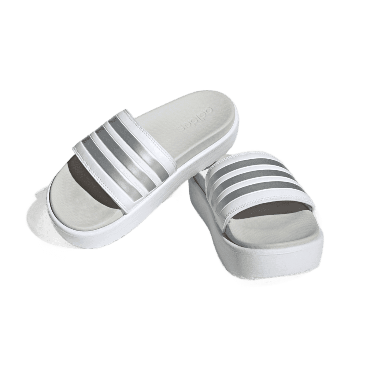 adidas Adilette Platform Slide 'White Zero Metallic' (W) Angle 2