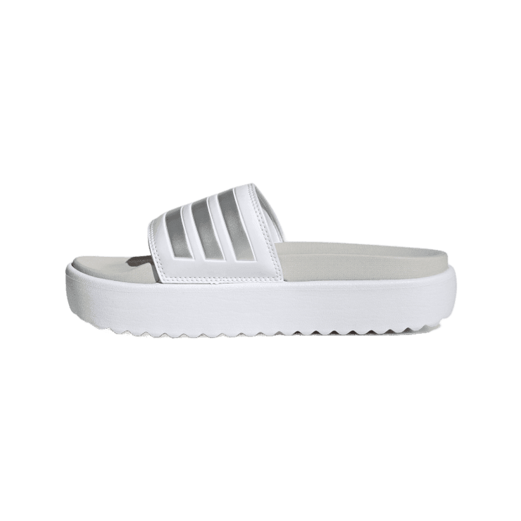 adidas Adilette Platform Slide 'White Zero Metallic' (W) Angle 4