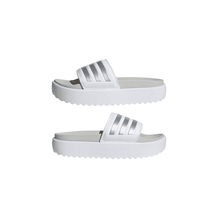 adidas Adilette Platform Slide 'White Zero Metallic' (W) Angle 5