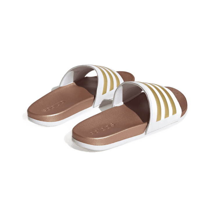 adidas Adilette Comfort Slide 'White Matte Gold' (W) Angle 3
