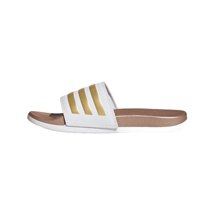 adidas Adilette Comfort Slide 'White Matte Gold' (W) Angle 4