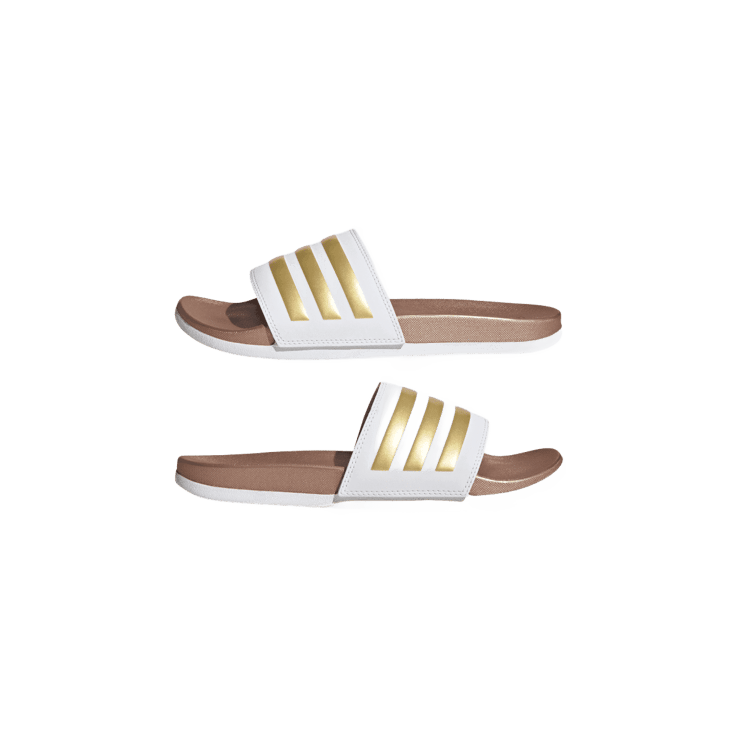 adidas Adilette Comfort Slide 'White Matte Gold' (W) Angle 5