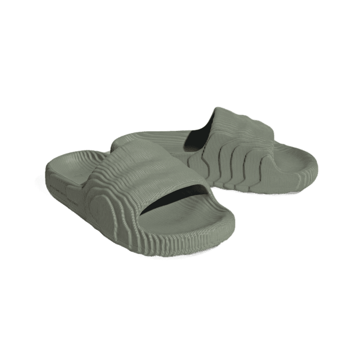 adidas Adilette 22 Slides 'Silver Green' Angle 2