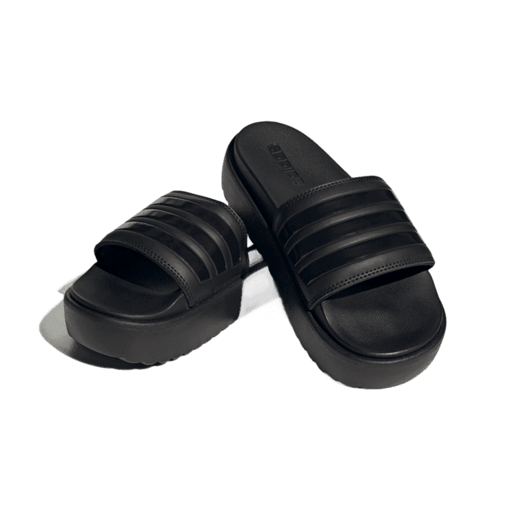 adidas Adilette Platform Slide 'Triple Black' (W) Angle 2