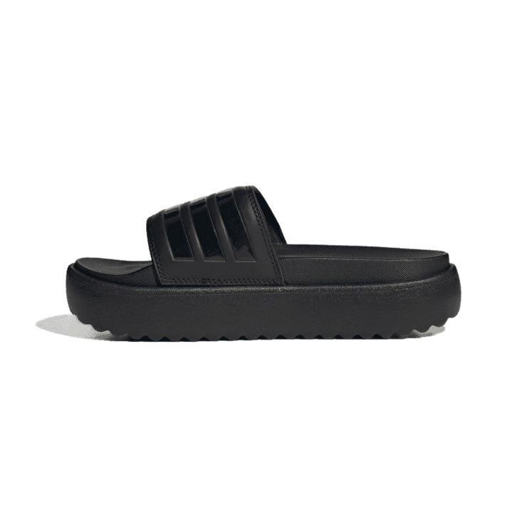 adidas Adilette Platform Slide 'Triple Black' (W) Angle 4