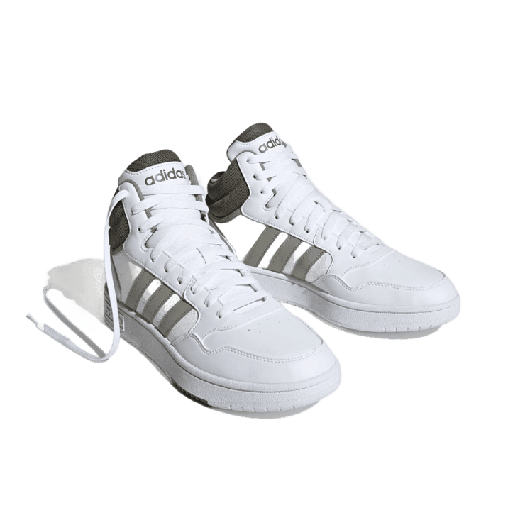 adidas Hoops 3.0 Mid Classic 'White Olive Strata' Angle 2