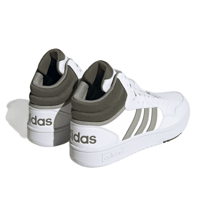adidas Hoops 3.0 Mid Classic 'White Olive Strata' Angle 3