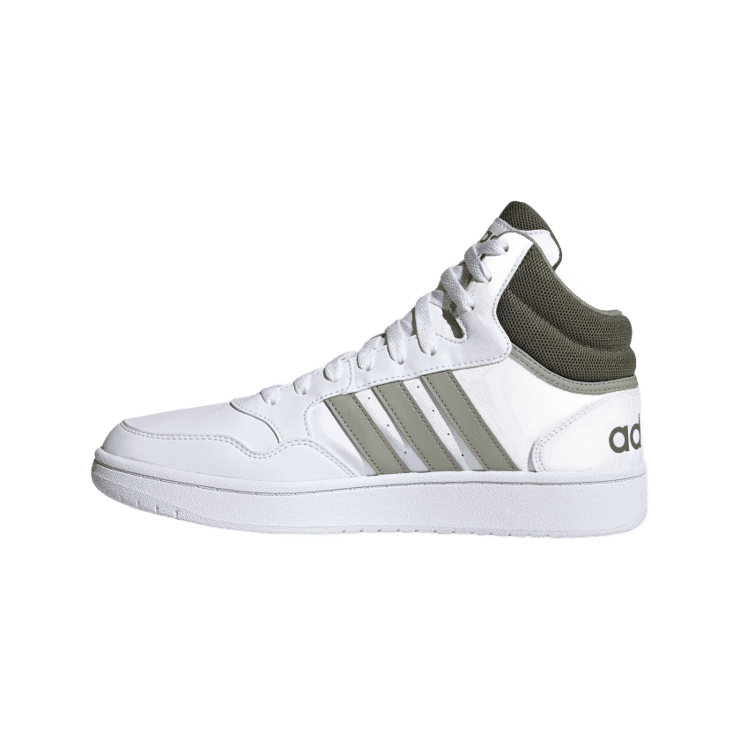 adidas Hoops 3.0 Mid Classic 'White Olive Strata' Angle 4