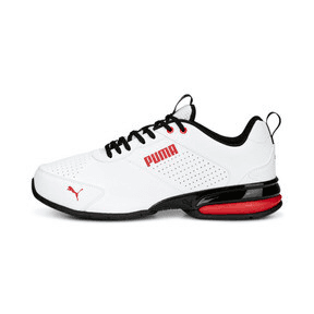 PUMA Tazon Advance Bold Sneakers in White/Black/For All Time Red Angle 0