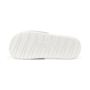 PUMA Cool Cat Distressed Slides in Silver/White Angle 0