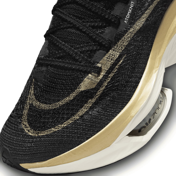 Nike Air Zoom Alphafly Next% 2 Black Metallic Gold Grain (Women's) Angle 5