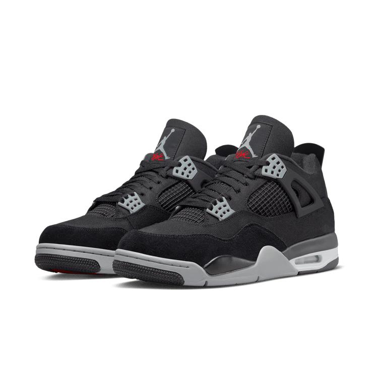 Air Jordan 4 Black Canvas Angle 2