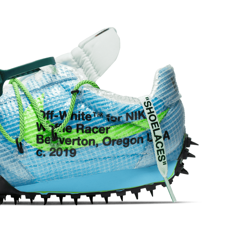 Nike Waffle Racer Off-White Vivid Sky (W) Angle 8