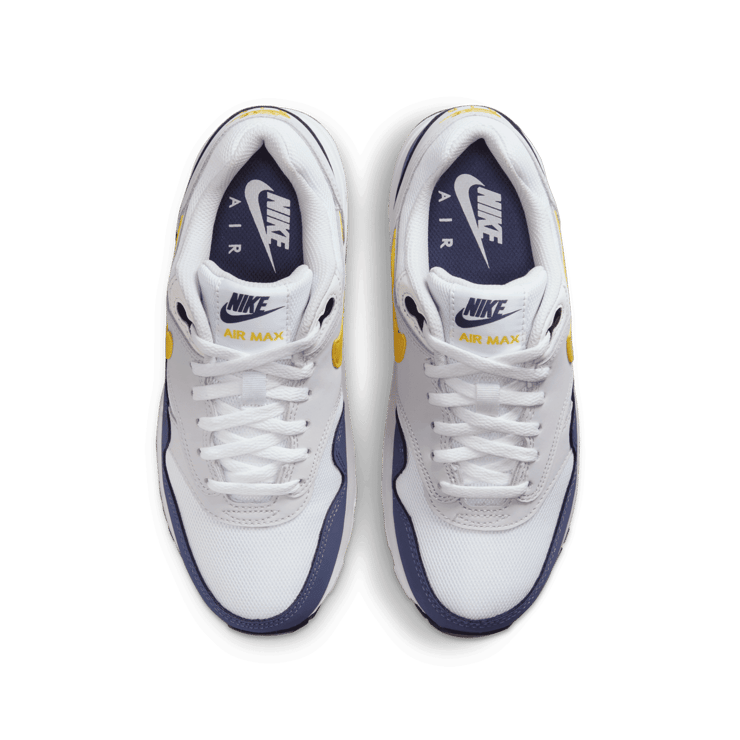 Nike Air Max 1 White Yellow Blue (GS) Angle 1