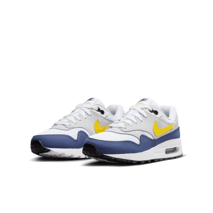 Nike Air Max 1 White Yellow Blue (GS) Angle 2