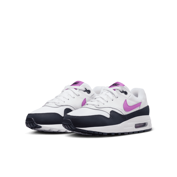 Nike Air Max 1 White Fuchsia Dream (GS) Angle 2