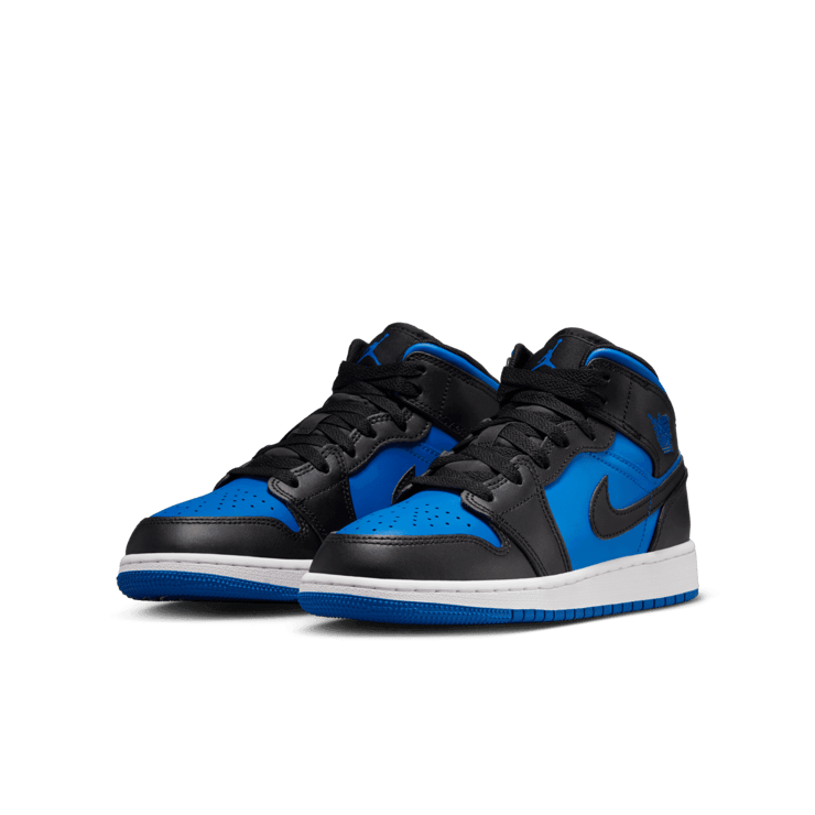 Air Jordan 1 Mid Black Royal Blue (GS) Angle 2