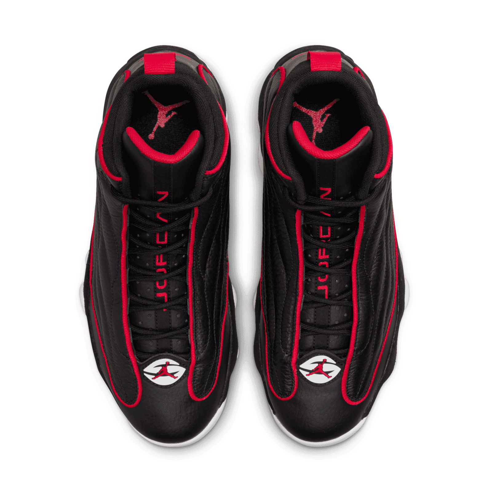 red and black jordan pro strong