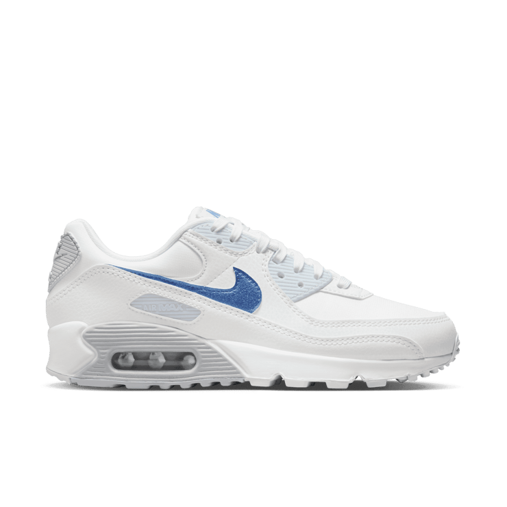 Nike Air Max 90 'White Metallic Blue' (W) Angle 1