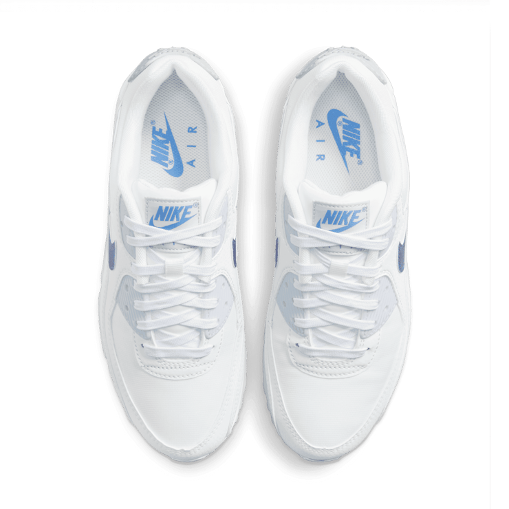 Nike Air Max 90 'White Metallic Blue' (W) Angle 2