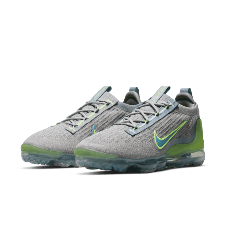 Nike Air VaporMax 2021 Flyknit 'Grey Light Liquid Lime' Angle 2