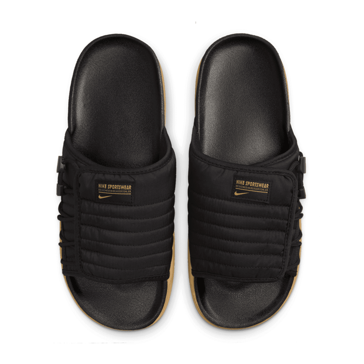 Nike Asuna 2 Slide 'Black Sanded Gold' Angle 1