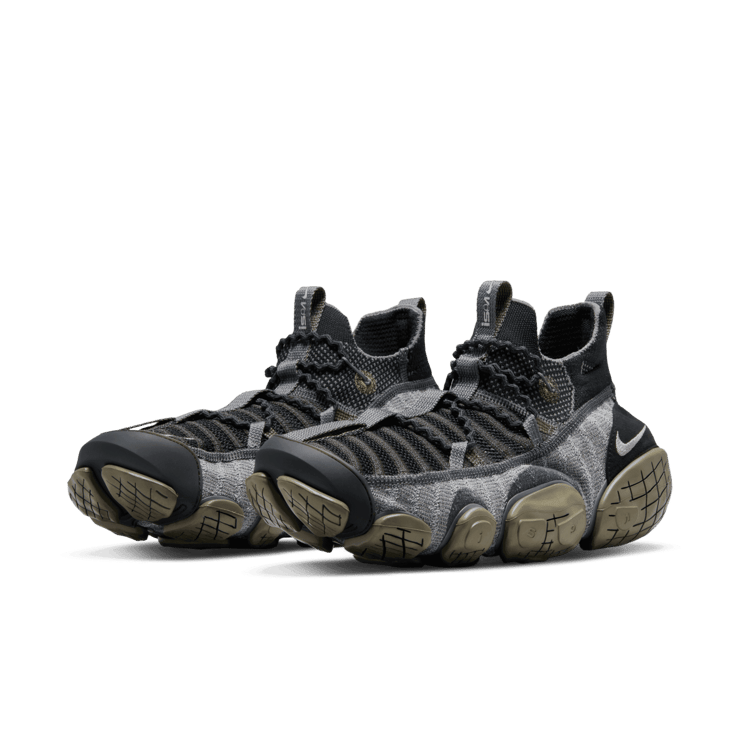 Nike ISPA Link Black Medium Olive Angle 2