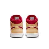 Jordan 1 Mid Beige White Red Angle 3