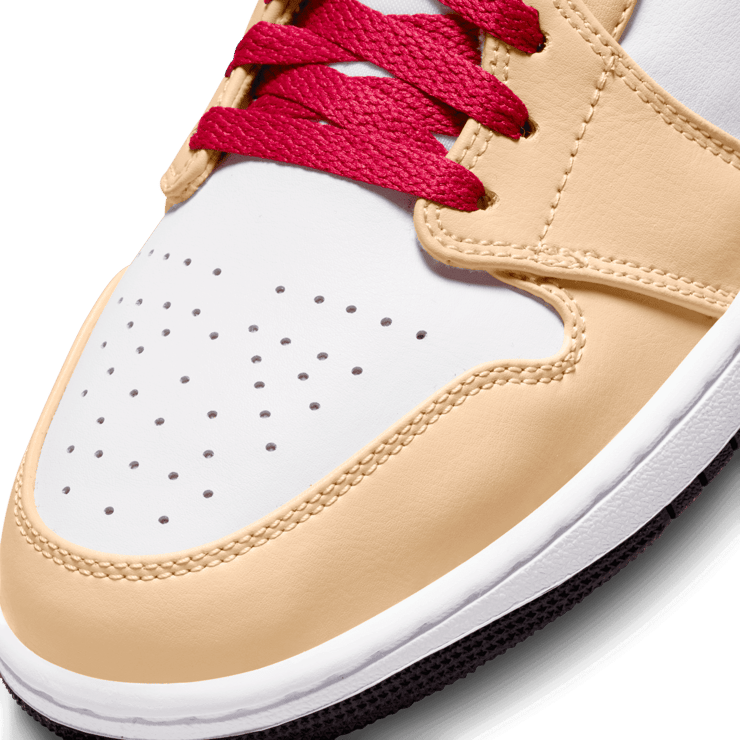 Jordan 1 Mid Beige White Red Angle 4