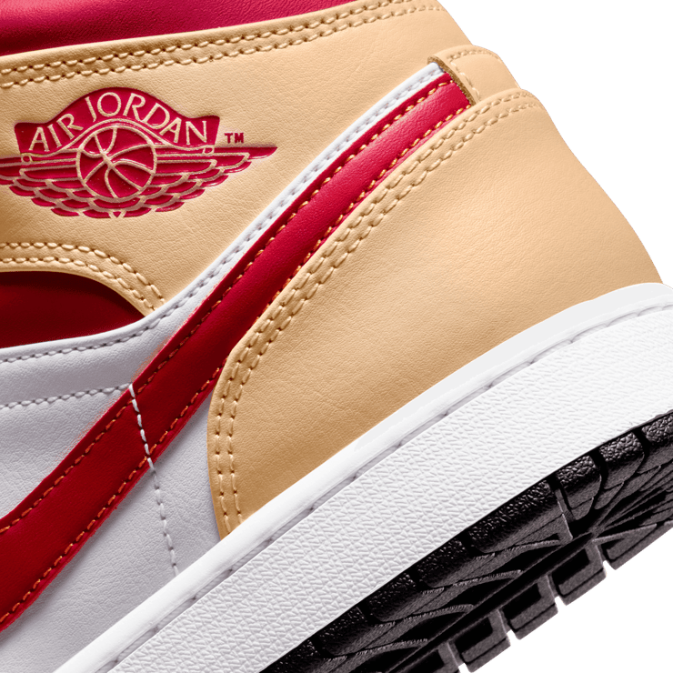 Jordan 1 Mid Beige White Red Angle 5