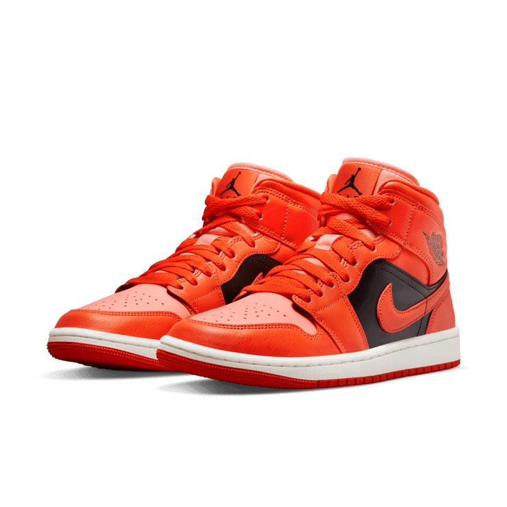 Jordan 1 Mid Orange Black (W) Angle 2