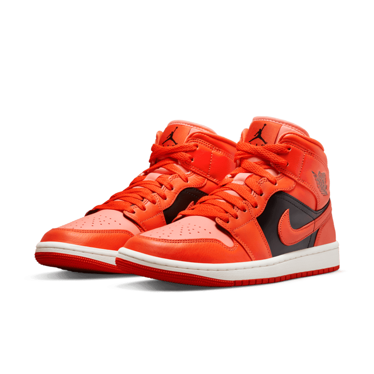 Jordan 1 Mid Orange Black (W) Angle 2