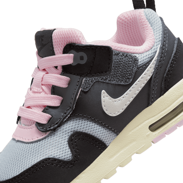 Nike Air Max 1 Black Anthracite Pink Foam (TD) Angle 5